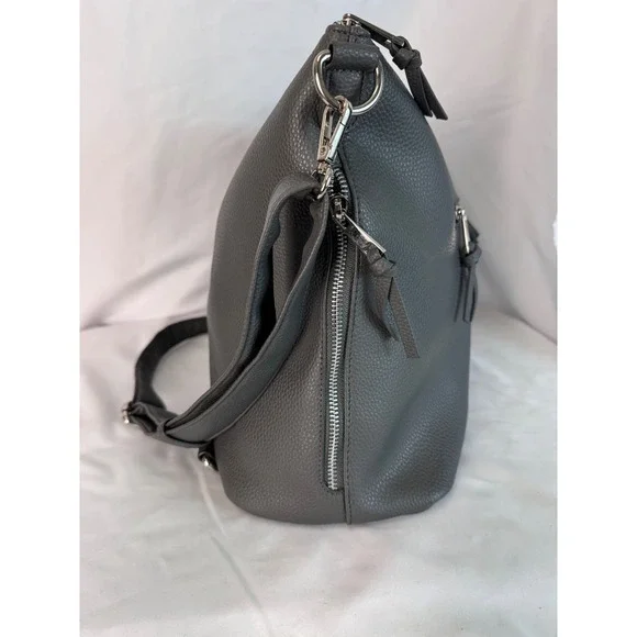 Willow Wood Gray Tote Bag Crossbody Purse Front Pocket Tassel Accent - Picture 2 of 12